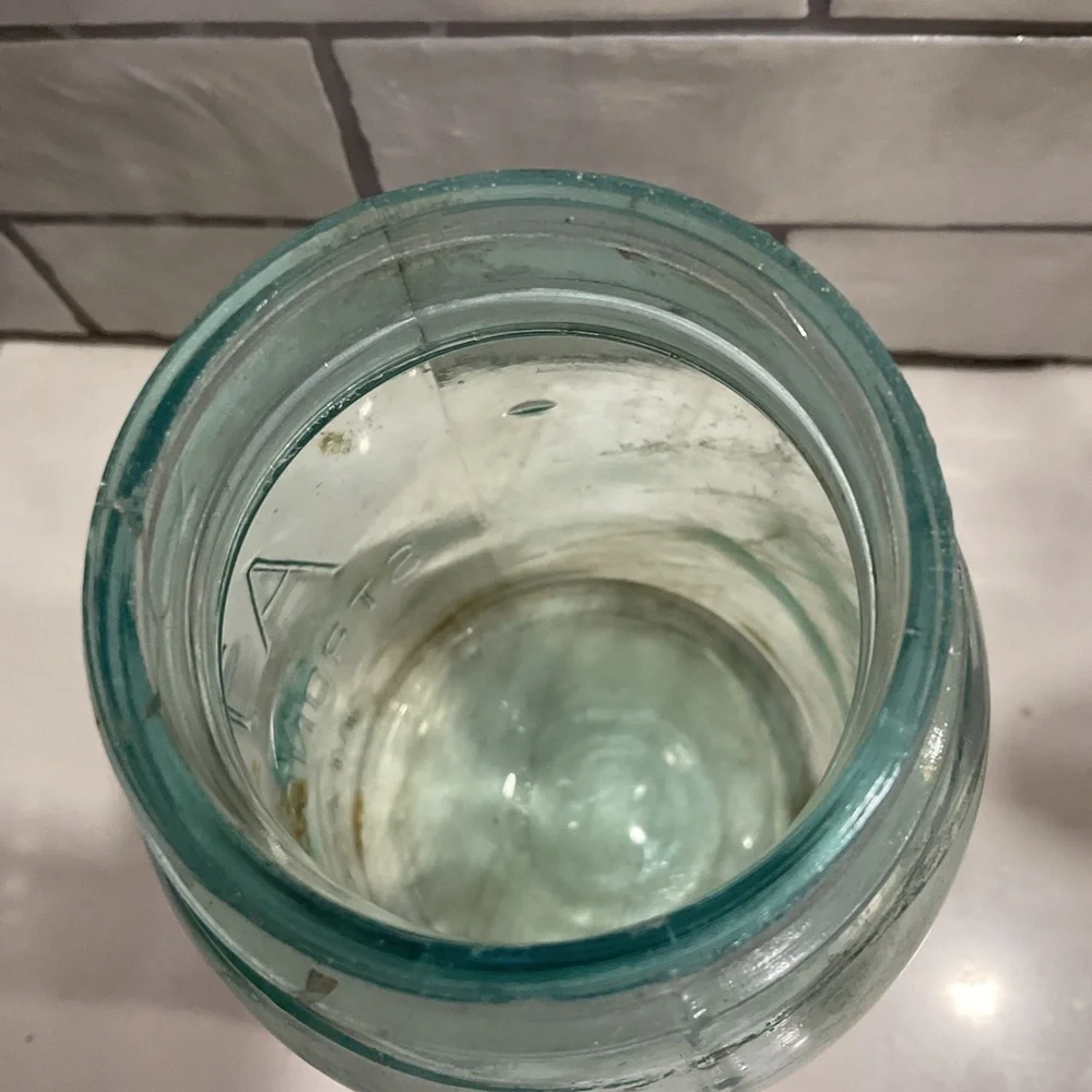 Atlas Vintage Glass Storage Jar with Gray Lid